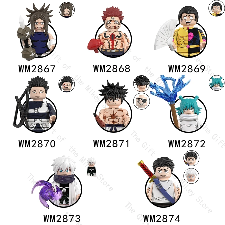 WM6202 Anime dessin animé JJK blocs de construction figurines d'action Gojo Satoru Ryomen Sukuna Itadori Yuji Mai Todo Hana Maki Sukuna briques