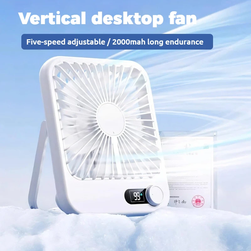 Ventilador de Mesa Ultrafino Pequeno, Carregamento Portátil, Super Silencioso, Dobrável, Vento Grande, Mesa, Longa Vida, Novo, 2022, 2024