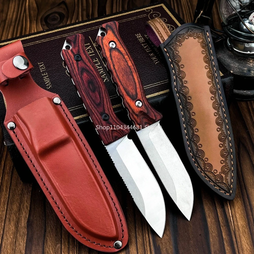 Hidden Canyon Hunter Straight Knife 9Cr13Mov Fixed Blade Knife with Stable Wood Handle Reliable Tool for Outdoor Activities