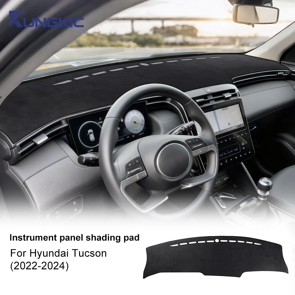 

Для Hyundai Tucson 2022 2023 2024, фланелевый коврик премиум-класса для приборной панели автомобиля, избегайте света, анти-УФ-ковер, аксессуары для интерьера