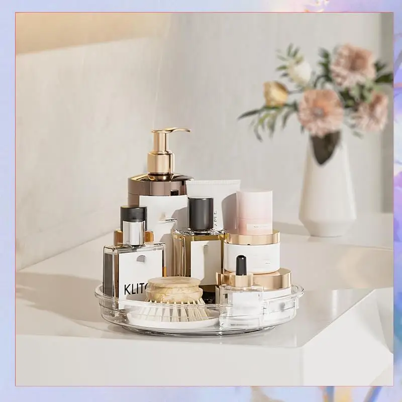 

Clear Lazy Susan Organizer For Cabinet, Kitchen, Refrigerator Rotating Spice Organization-[A04I]