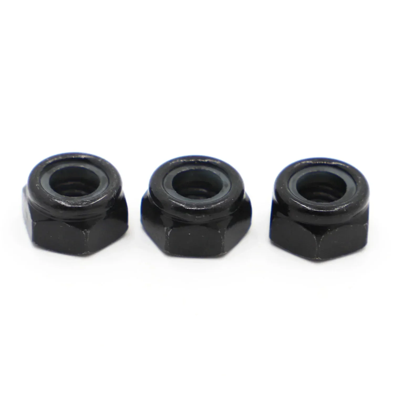 M2 M2.5 M3 M4 M5 M6 M8 M10 M12 M16 Black Carbon Steel Hex Nylon Insert Lock Nut Self-locking Nylock Nut Locknut