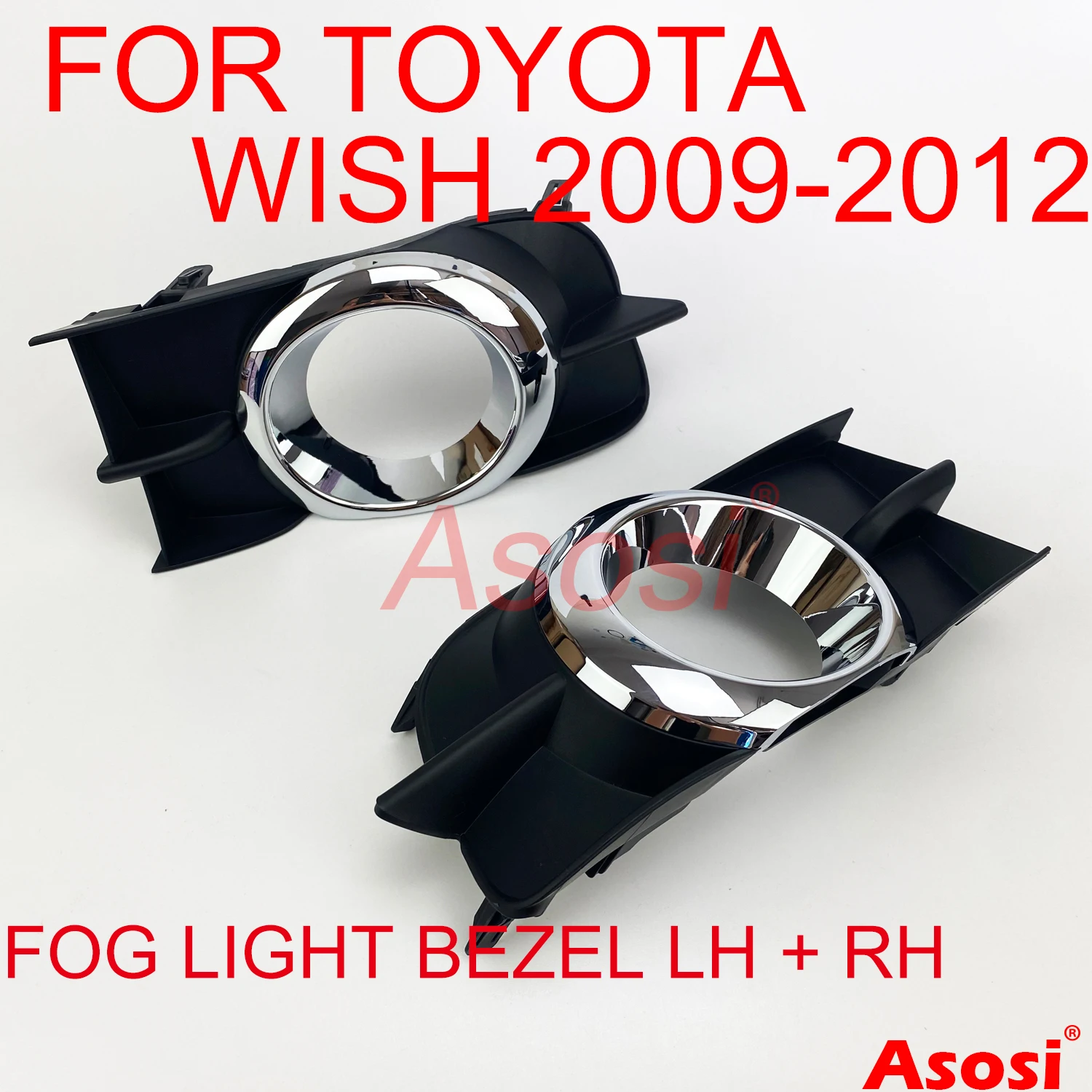 

Pair Of Front Fog Lights Bezel Frame Trim Cover For 2009 2010 2011 2012 Toyota Wish Right + Left Side Direct Replacement