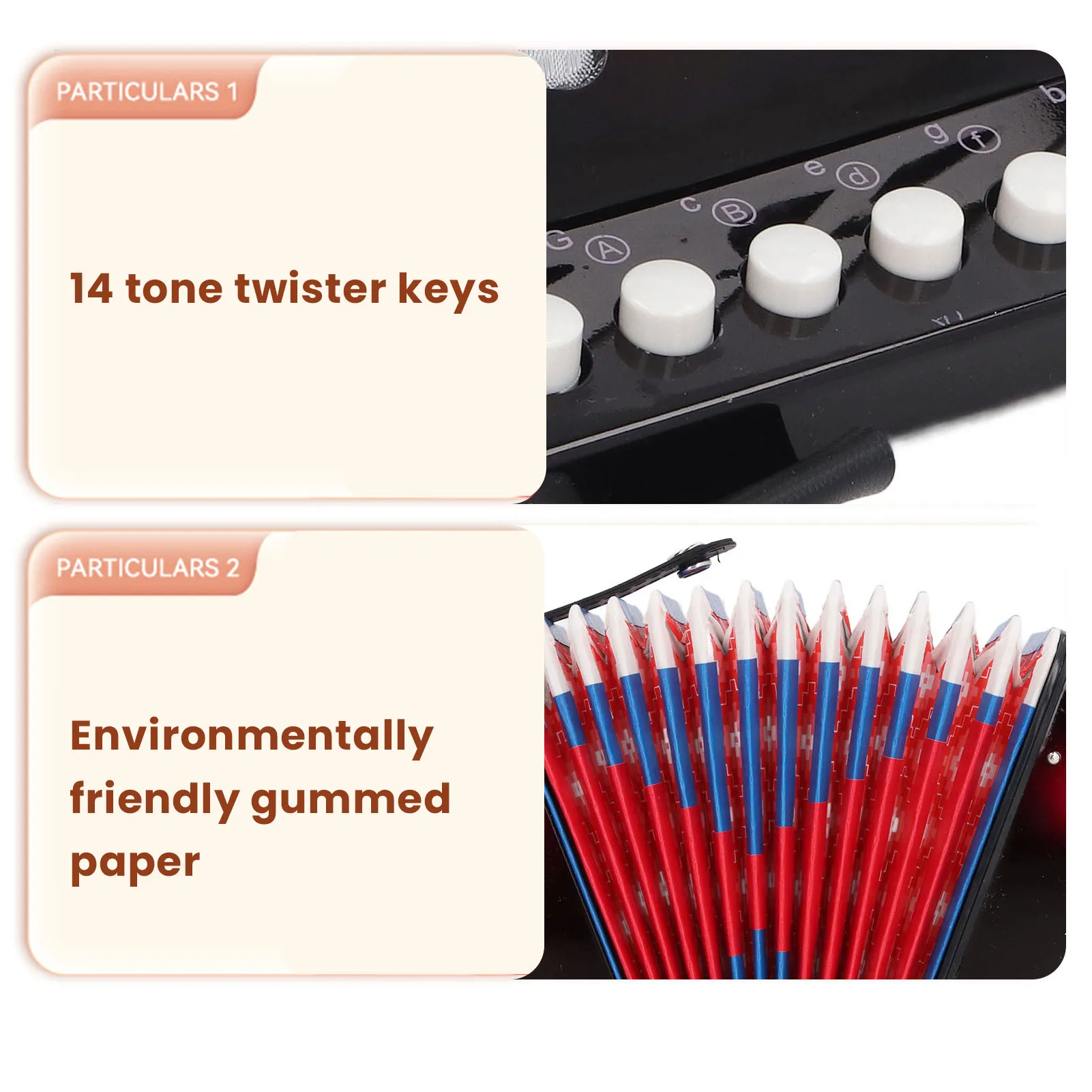 Kids Accordion Practice Hand Eye Coordination Non Fall Off Beginners Button Accordion Educational with Belt Buckle for Practice