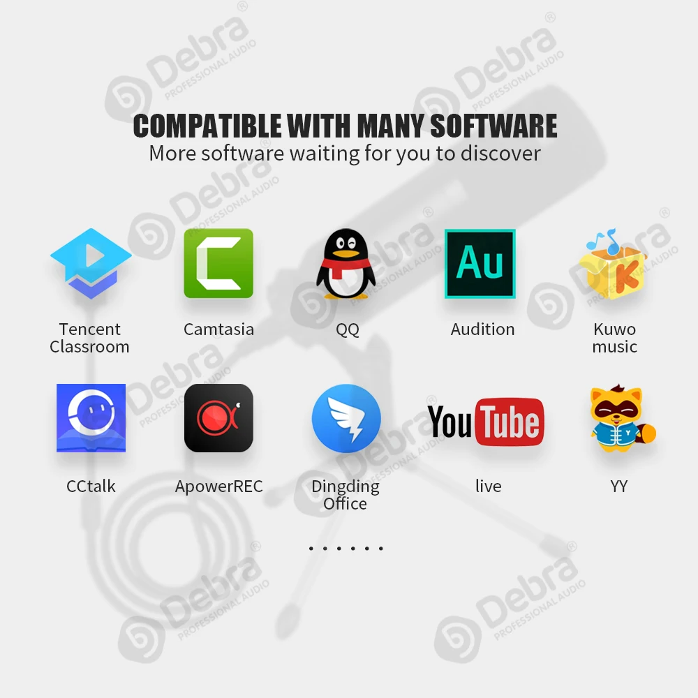 ميكروفون بث مباشر لسطح المكتب USB ، التوصيل والتشغيل ، زمن استجابة منخفض ، توافق عالي لصوت الألعاب ، الاجتماعات ، الكاريوكي