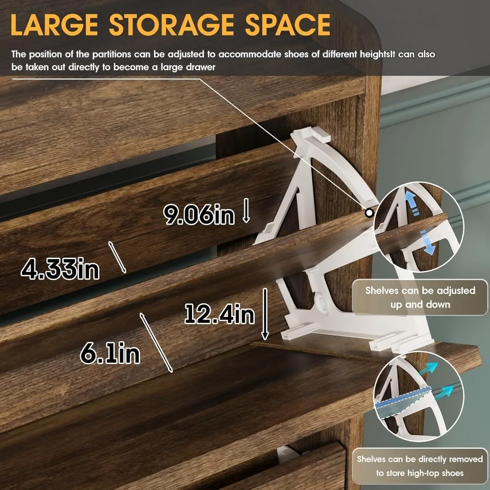 3-Drawer Shoe Cabinet 6