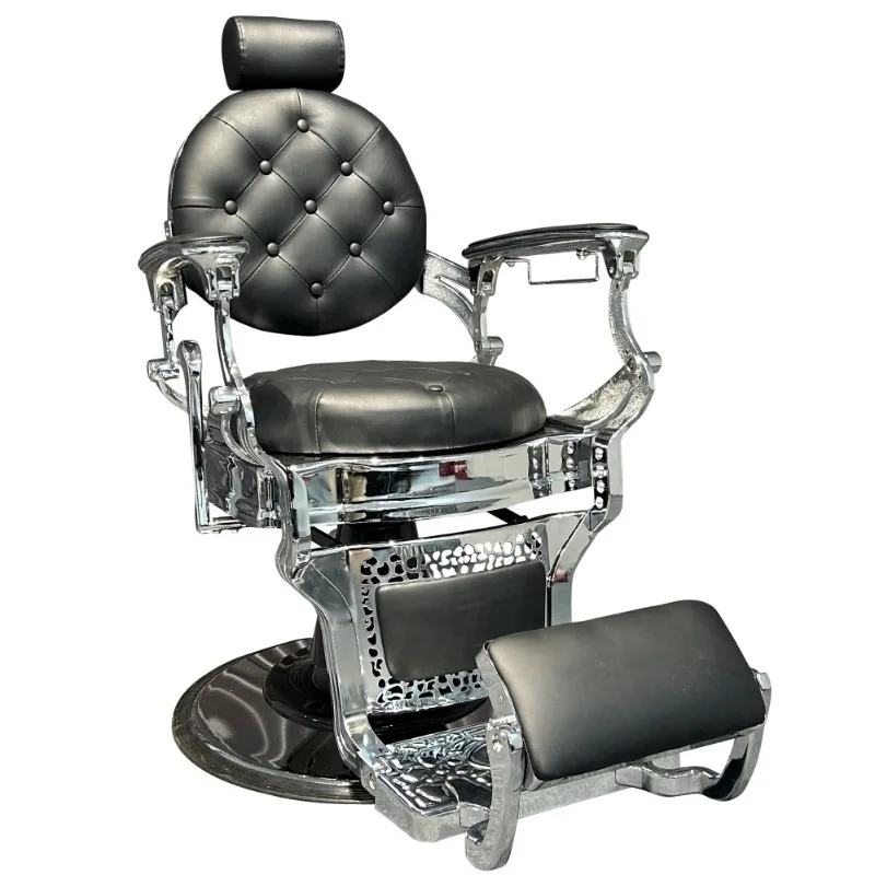High-end salon oil head chair, liftable and reclining barber shop chair, retro oil head chair hair salon perm and dyeing hair