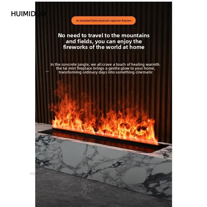 Household 3d Atomizing Fireplace Simulation Flame Electronic Humidifier Ultra-thin Embedded Living Room TV Cabinet Atmosphere De