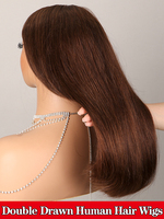 Super Double Drawn Human Hair Wigs Chocolate Brown 6x5 Glueless Wig Ready to Wear and Go 15A Virgin Hair Lace Frontal Wig