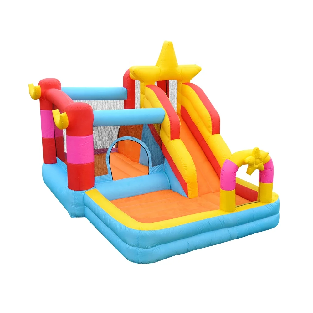 

Family party inflatable trampoline jumping castle slide bouncing house with slide bouncing house water slide combination