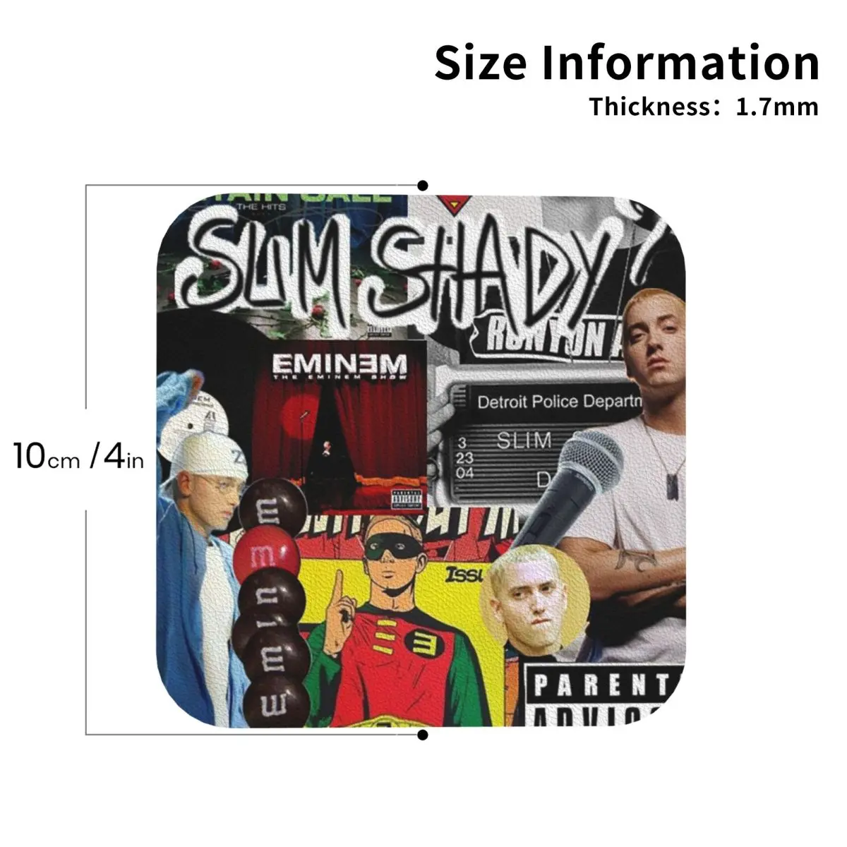 Rapper Rap God Eminem (6) Coasters Leather Placemats Non-slip Insulation Coffee Mats For Home Kitchen Dining Pads Set of 4