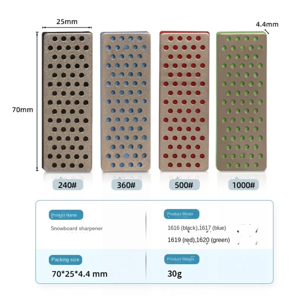 Bloco de Whetstone polido afiado para Snowboard, Edger liso, apontador de gelo, 4 estilos, 240, 360, 500, 1000