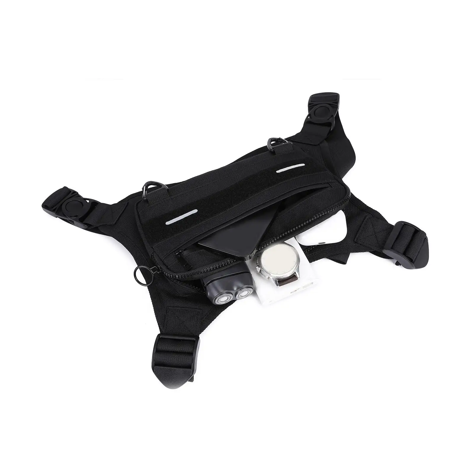 حقيبة صدر للكتف قابلة للتنفس ومقاومة للماء لركوب الدراجات والمشي لمسافات طويلة كاجوال باللون الأسود