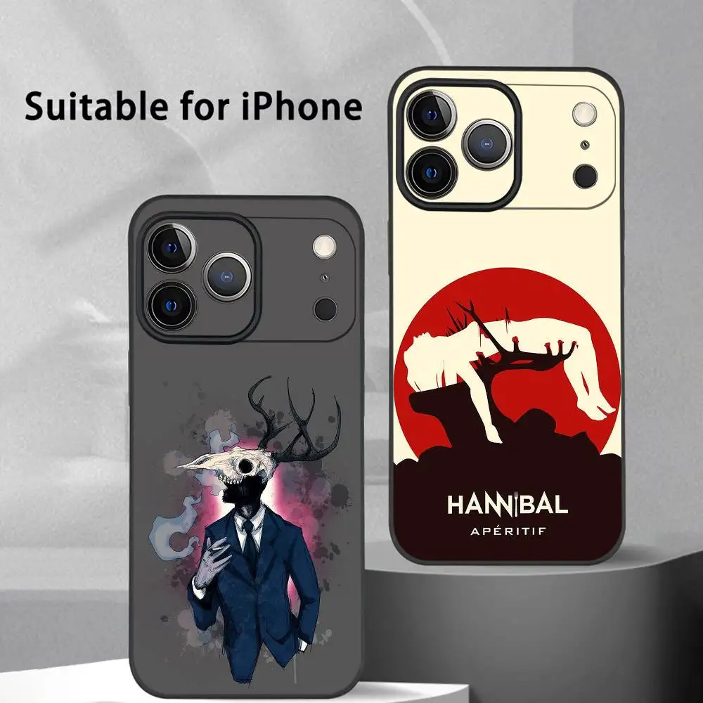 Чехол для телефона H-Hannibal Horror Movie для iPhone 17, 16, 15, 14, 13, 12, 11 Pro Max Plus, мини-черный матовый мягкий чехол Funda Чехол для телефона H-Hannibal Horror Movie для iPhone 17, 16, 15, 14, 13, 12, 11 Pro Max Plus, мини-черный матовый мягкий чехол Funda