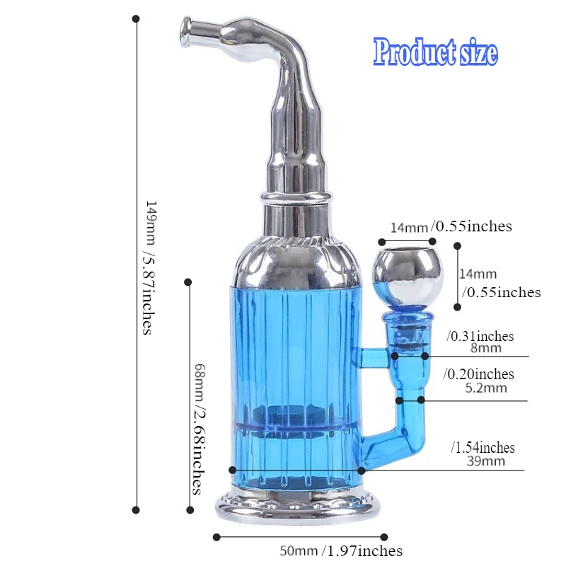المحمولة ثلاثة الأغراض أنبوب الشيشة مايكرو تصفية حامل السجائر للاستخدام الدوري قابل للغسل وصحية الشيشة أداة التدخين للرجال #6