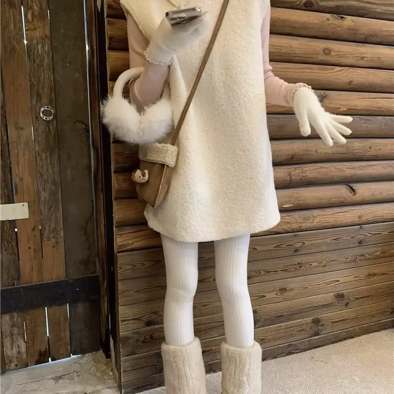 Doll Collar Woolen Vest Dress, Women's 2025 Autumn and Winter Age Reduction Versatile Temperament Short Skirt