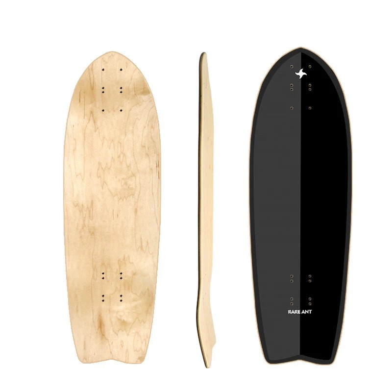 32*10inch surf skate skateboard deck 16holes can match any truck adjust wheelbase 7layers hard rock maples black