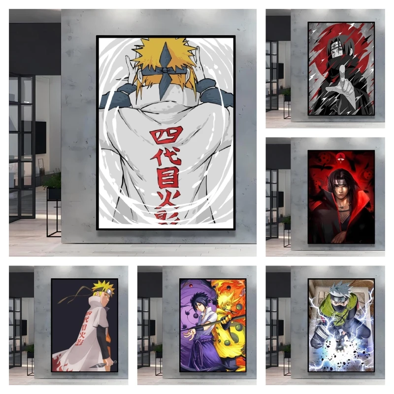 

Naruto Decorative Painting - Minato Namikaze Fourth Hokage Back View Classic Anime Character Art for Home Wall Decoration