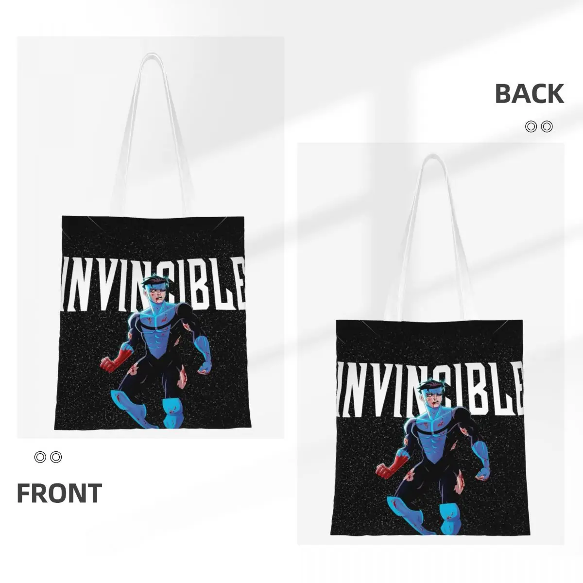 TV Series Invincible Mark Grayson  Shopping Bags Girls Canvas The Tote Bag Reusable Ladies Shoulder Tote Travel Handbag
