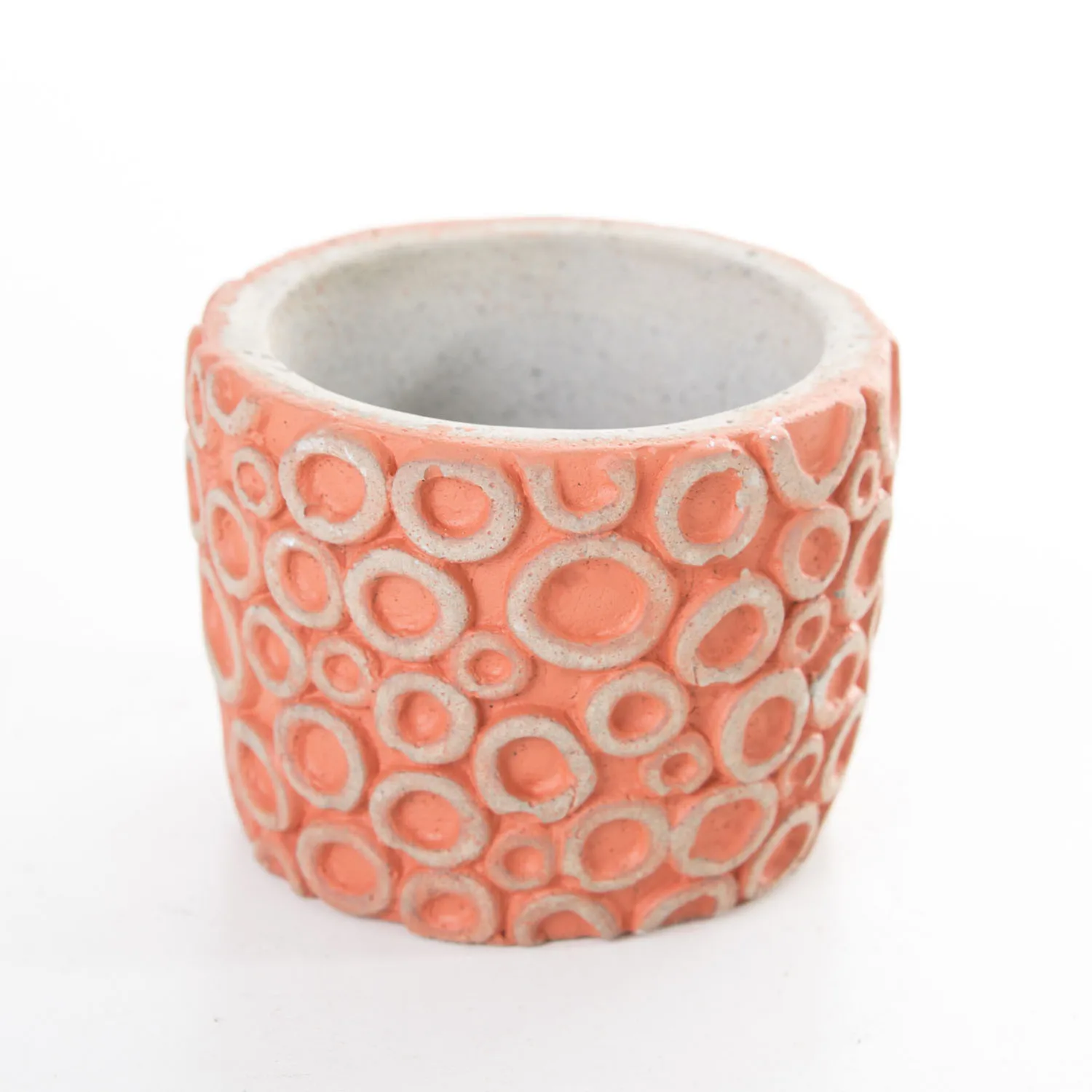 Veramaya ring patterned tile color concrete succulent flower pot 8x6 Cm