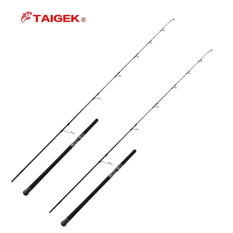 

TAIGEK 2pcs /set FUJI Parts Carbon Fiber Spinning Fishing Popping Rod 2.43M 2.58M PE 4-6 PE 5-8 Ocean Rod For GT Popping Fishing