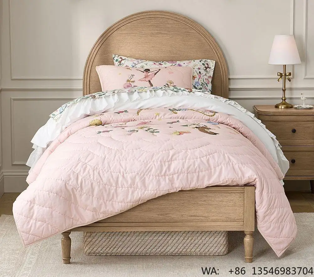 

Natural Solid Wood Twin Toddler Bed Frame Brown Slat Design Durable Anti-Collision Low Height Kids Bedroom Sleeping Furniture