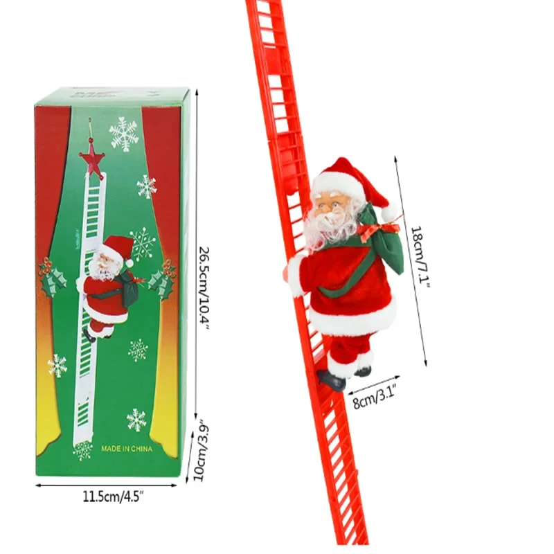 Christmas Gift Santa Doll Electric music Climb Ladder Christmas Tree Ornament Decorations For Home New Year Children's Gifts