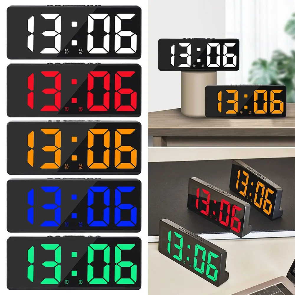 Home Decor Temperature Calendar Nightlight Backlight LED Digital Large Number Alarm Clock Electronic Clock