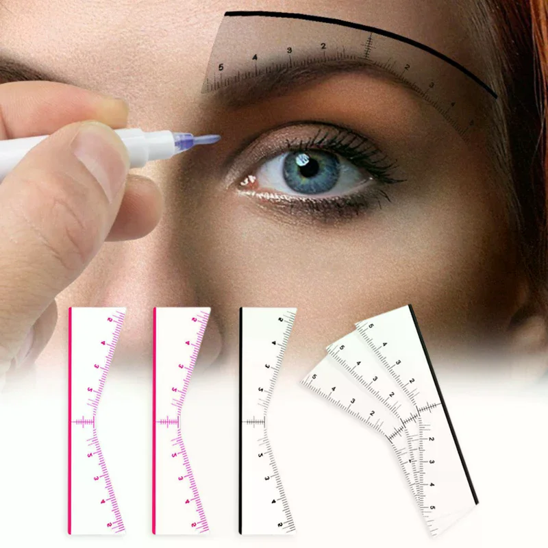 Règle à sourcils jetable, autocollant auto-adhésif, Guide de Position de tatouage, maquillage Permanent, pochoirs de cartographie, outil, 20/25 pièces