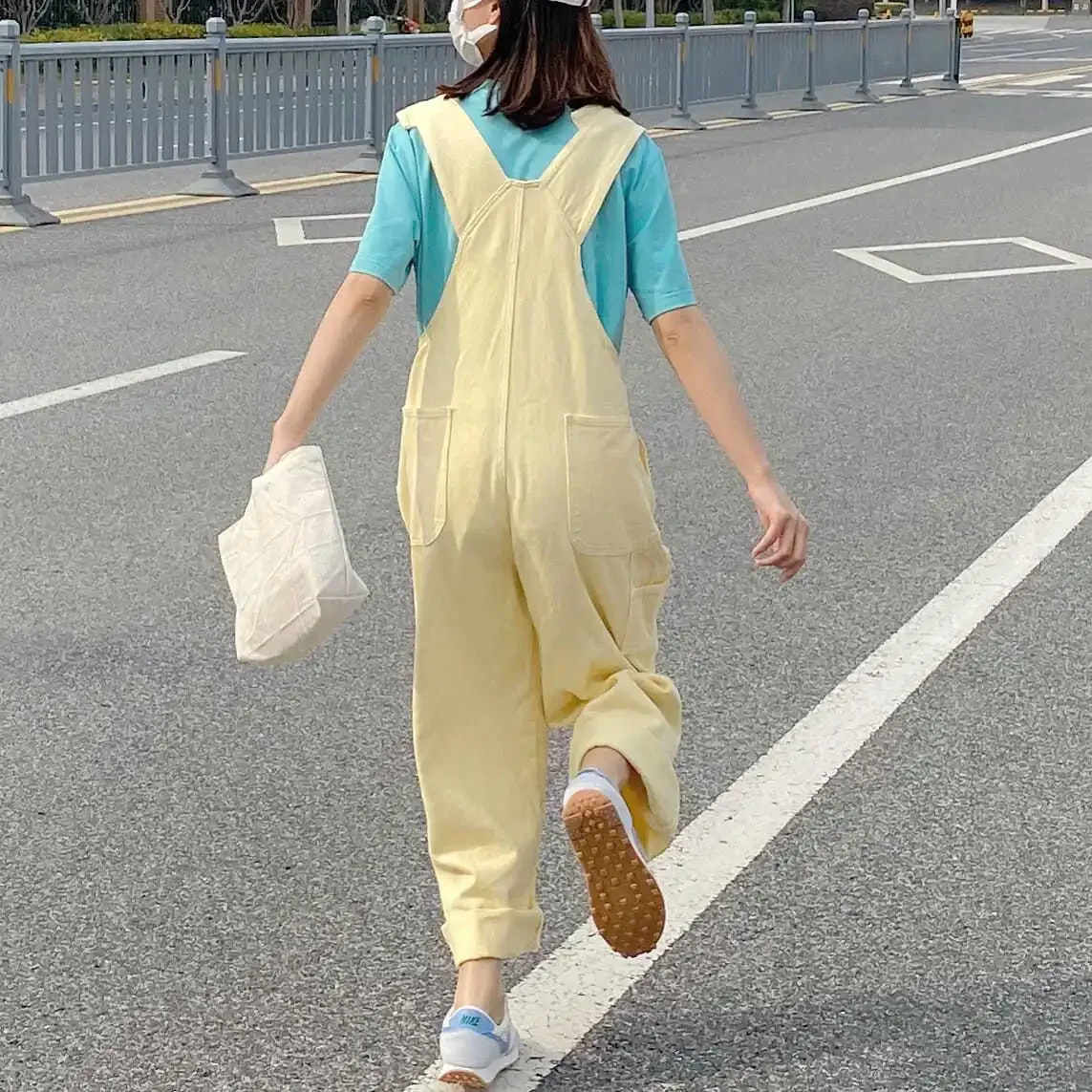 New Spring Women Bodysuit Jumpsuit Loose Oversize Yellows Sweet Overalls Fashion Casual female Cute playsuits plus size