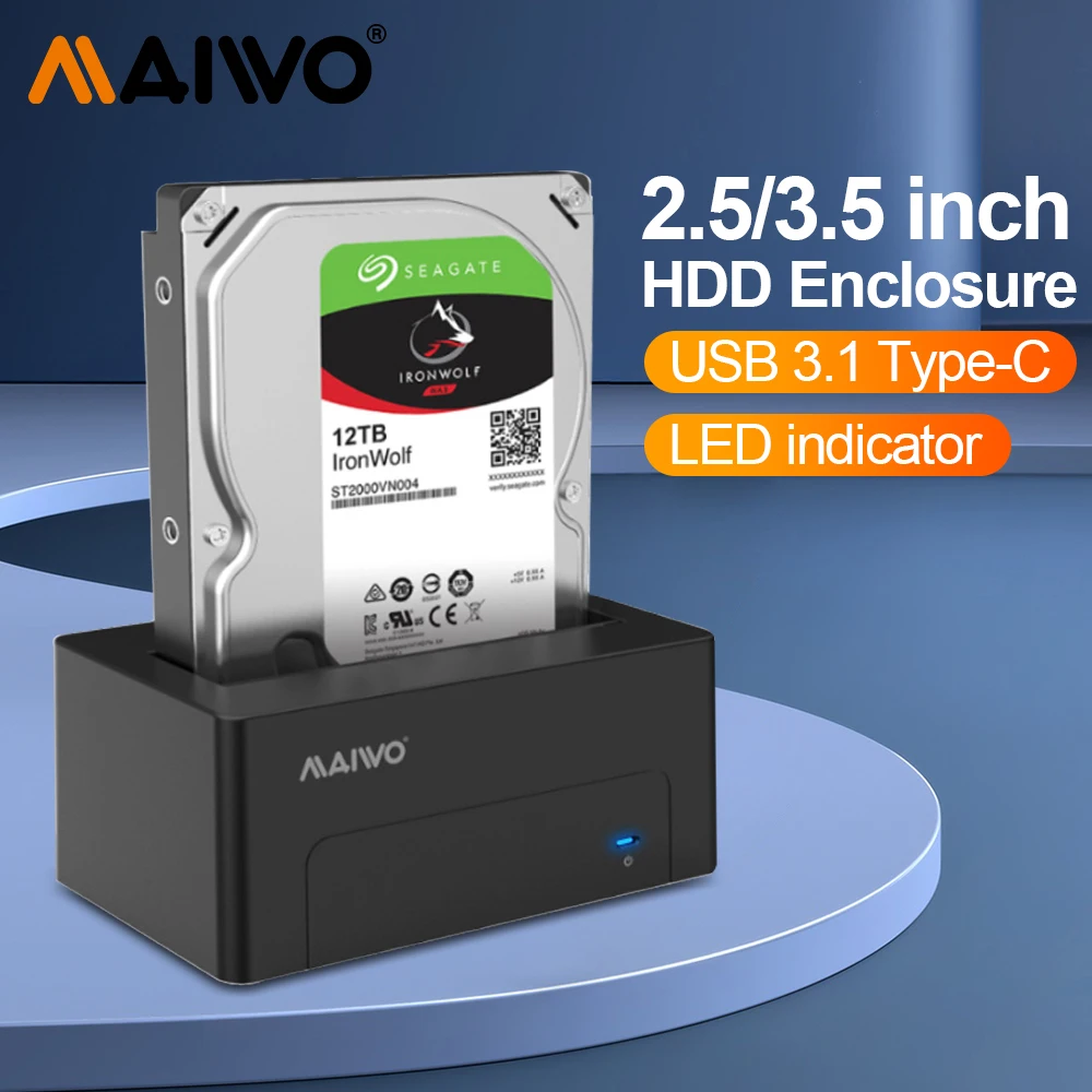 

MAIWO Hard Drive Docking Station Type-C To SATA HDD Docking Station for 2.5/3.5 Inch SATA HDD Enclosure and SSD Hard Drive Dock