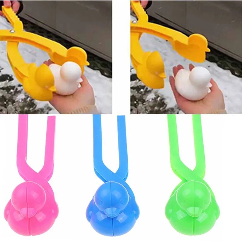 Schattig Eendje Model Sneeuwbal Clip Speelgoed Kids Outdoor Strand Winter Sneeuwbal Gevecht Gereedschap Baby Make Sneeuwpop Plastic Clip Sportspeelgoed