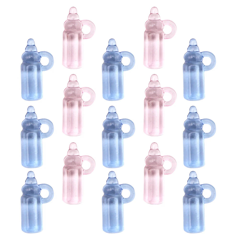 

48pcs Acrylic Baby Bottle Decoration Mini Transparent Milk Bottle Decors Party Ornament Baby Photo Props Gift Packaging Toy