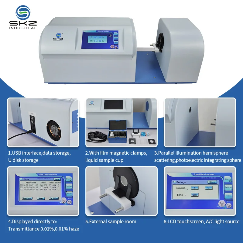 SKZ120B automatic Large LCD touch screen turbidity meter transmittance haze meter