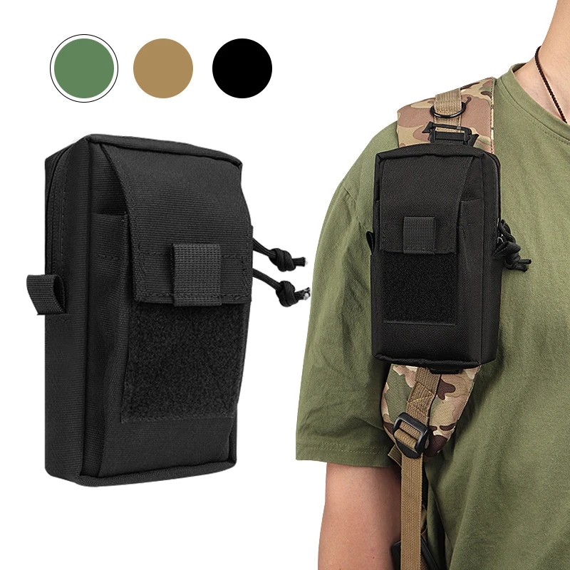 Molle Backpack Strap Bag Phone Holder Small Phone Key Outdoor EDC Tool Kit Waist Pouch Camping Hiking Hunting Organizer Bag