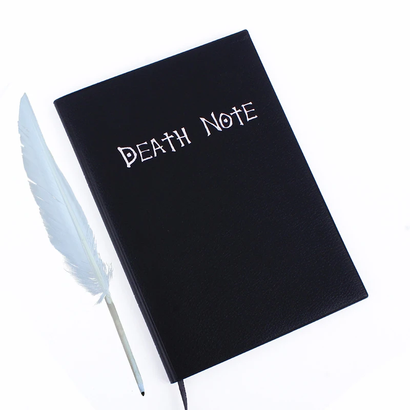 Anime Death Note Notebook Set Leather Journal and Feather Pen Animation Art Writing Journal Death Note Notepad