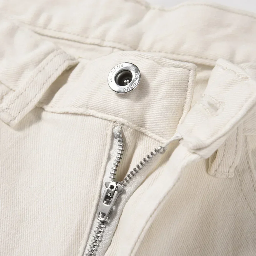 Men's American-style Solid-color Micro-flared Jeans with A Sense of Luxury, Hip-hop and Casual, Loose Long Pants.