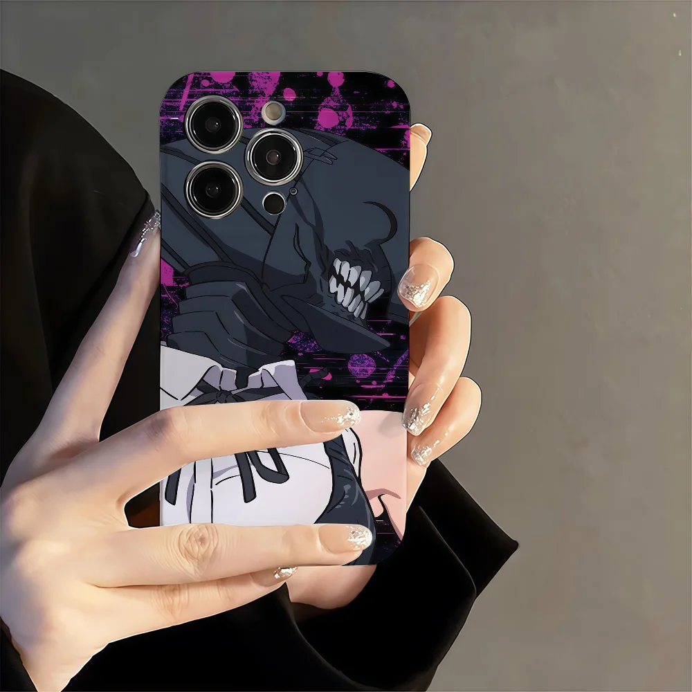 أنيمي C-CHAINSAW M-MAN Reze جراب هاتف آيفون 17 16 15 14 13 12 11 زائد برو ماكس ثقب دقيق صغير مطابقة فيلم يغطي