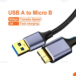 Hard Drive External Cable Micro B USB 3.0 Cable 3A Fast Charging Data Cord for Samsung Note 3 S5 Toshiba Sony USB Micro B Cable