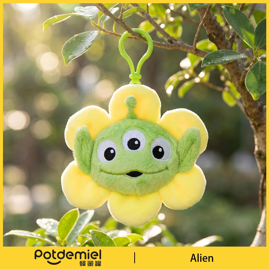 Potdemiel Disney Toy Story Alien Stuffed Alien Keychain Classic Flower Three Eyed Doll Purse Hanger Key Ring Holiday Gift Figure view 5