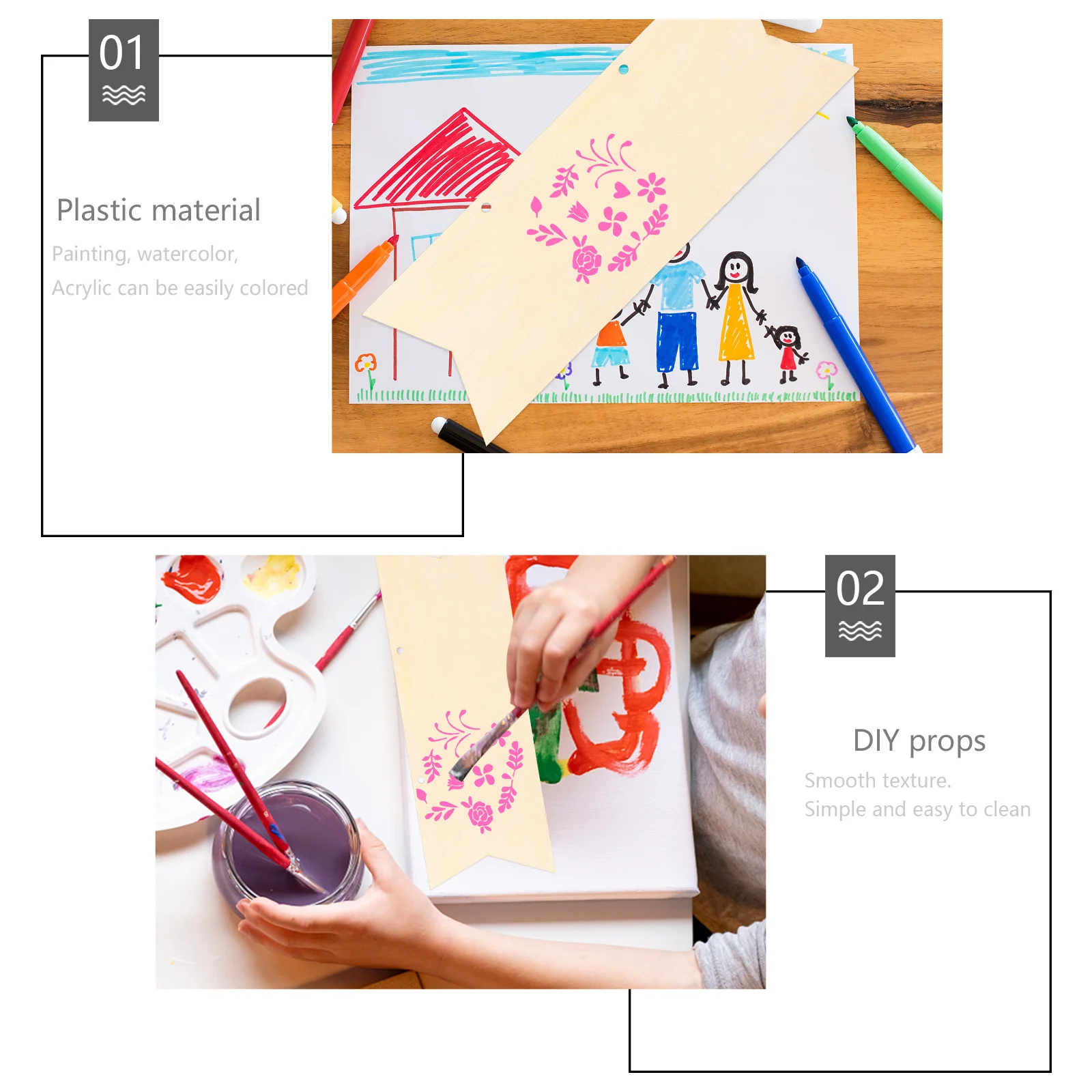 

1Set Journal Stencils Drawing Templates Pet Plastic Durable 16 Styles for DIY Scrapbook Notebook Painting Stencils