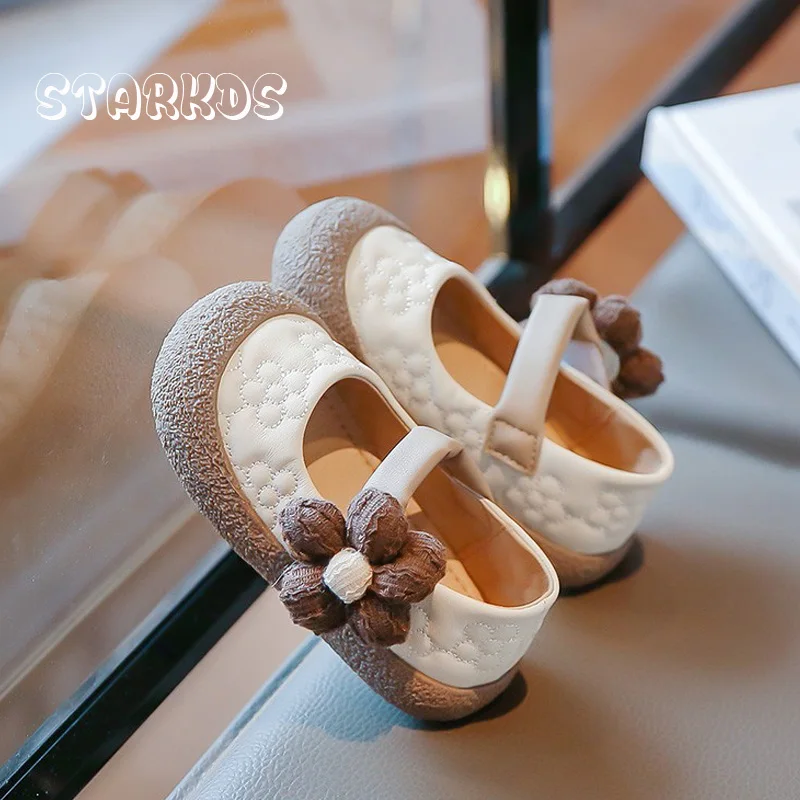 

Cute Girls Shoes Retro Flora Embroider Ballet Flats Baby Kid Round Toe Soft Sole Mary Jane Zapatos With Velvet Flowers