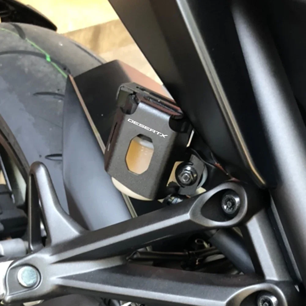For Ducati Desert X DesertX 2021 2022 2023 Rear Brake Fluid Reservoir Guard Cover Protector Oil Cup Cap Guard Accessories CNC