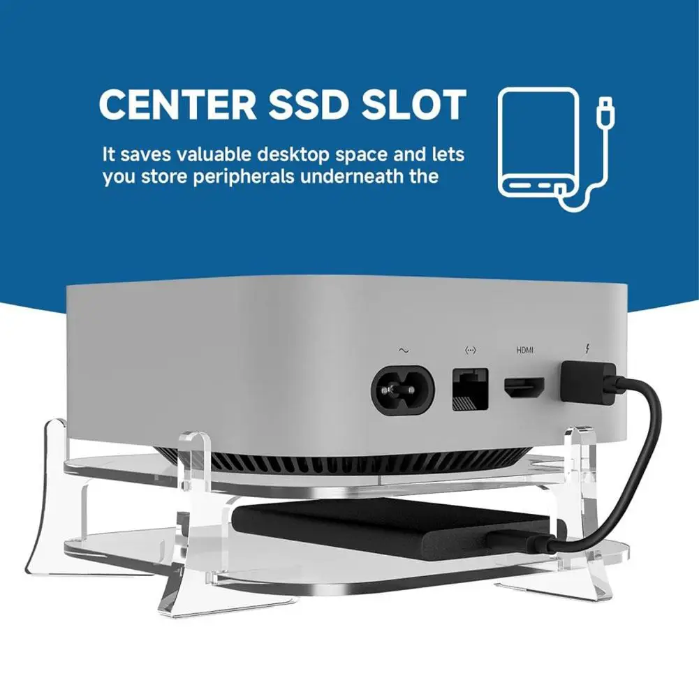 1Pcs For Mac Mini M4 Acrylic Transparent Bracket Durable Simple Design For Mac Mini M4 Support Frame T7M3