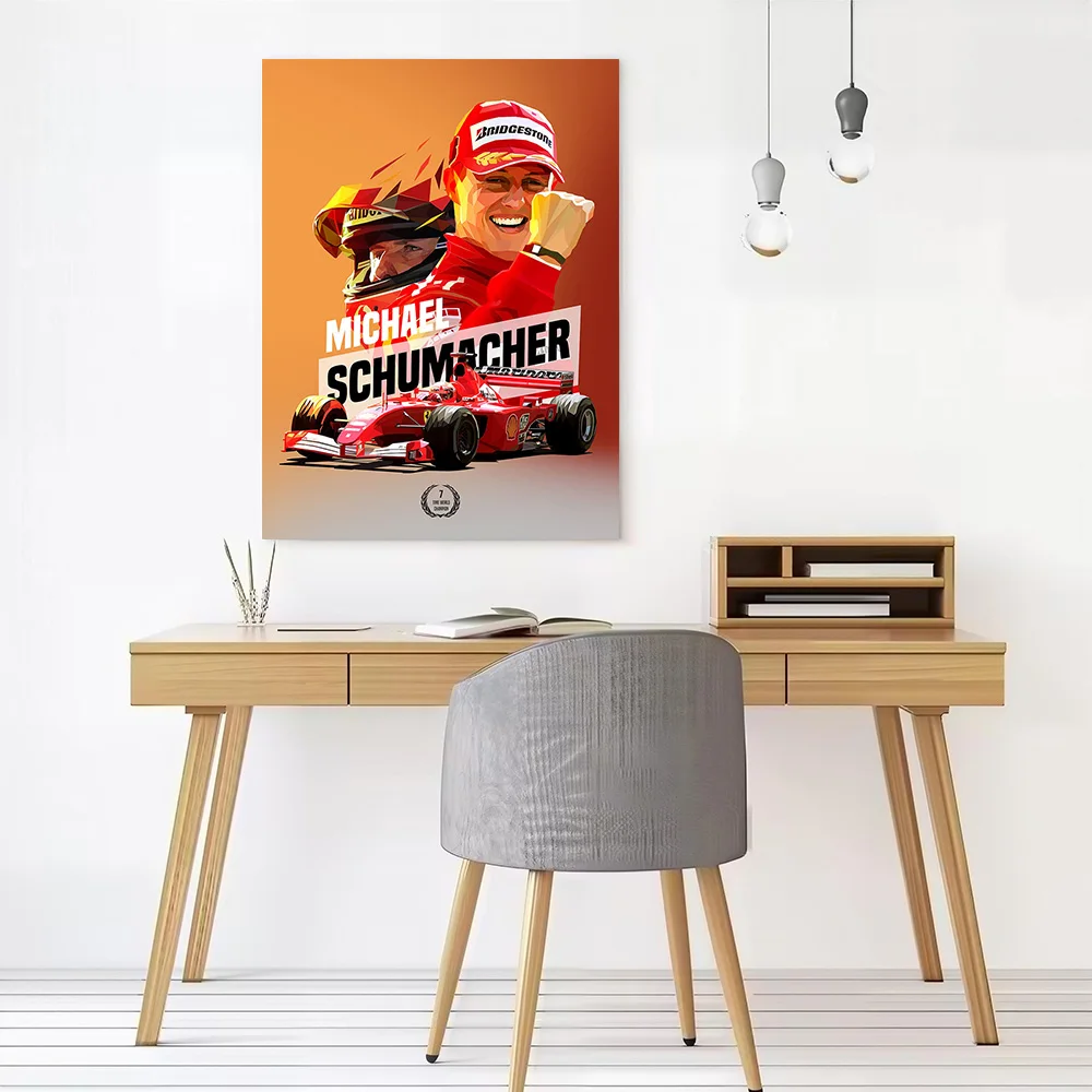 Michael Schumacher Printed Canvas Wall Art Customizable Paintings Poster Perfect Gift for Decorative Picture Bedroom Accessories