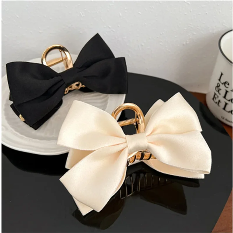 1 fashionable satin bow hair clip, a brand new bow hair clip suitable for sweet girls and women's headwear gifts