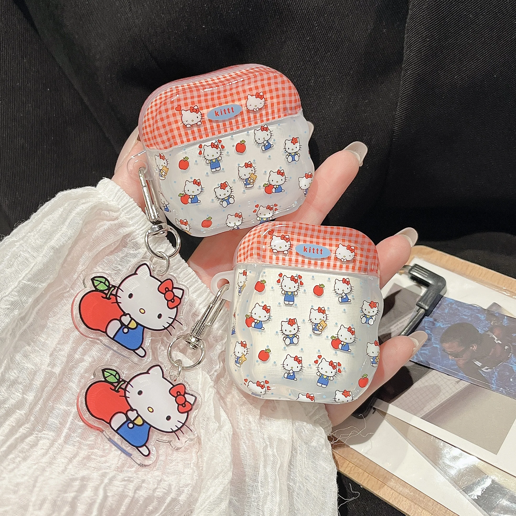 Hot Preferred Gift Anime Cartoon Cute Anti-fall Headphone Case For Hello kitty Protects Soft Case For Airpods 4,2,3,Pro3,Pro2