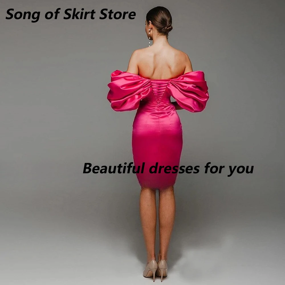 Sexy vestidos de baile para mulher personalizado fora do ombro plissado espartilho volta sem mangas mini curto cocktail vestido barato