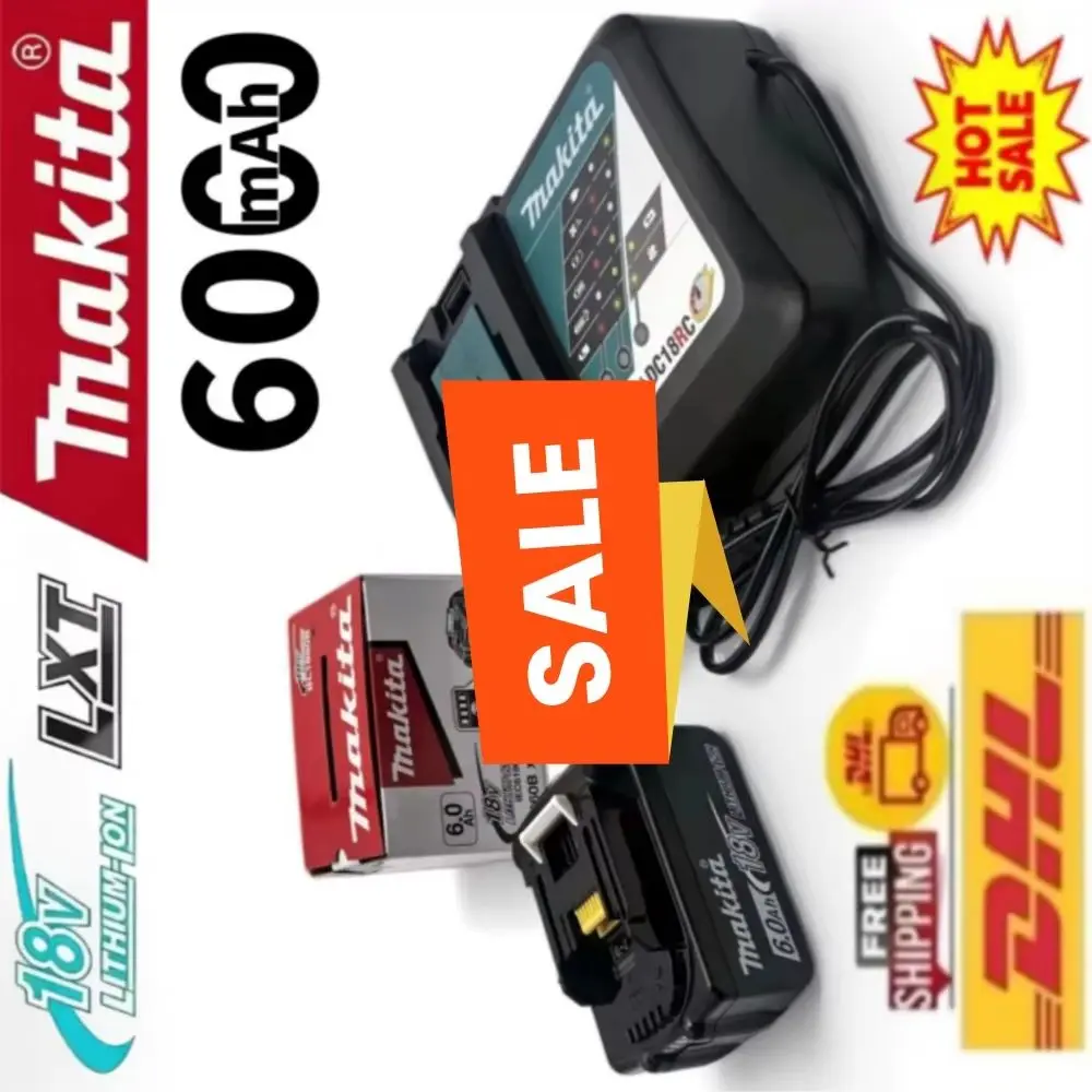 

Makita 18V 6AH BL1860 Li-ion Battery for Power Tools Replacement LXT BL1850 BL1840 Compatible with 18V Screwdriver with BMS