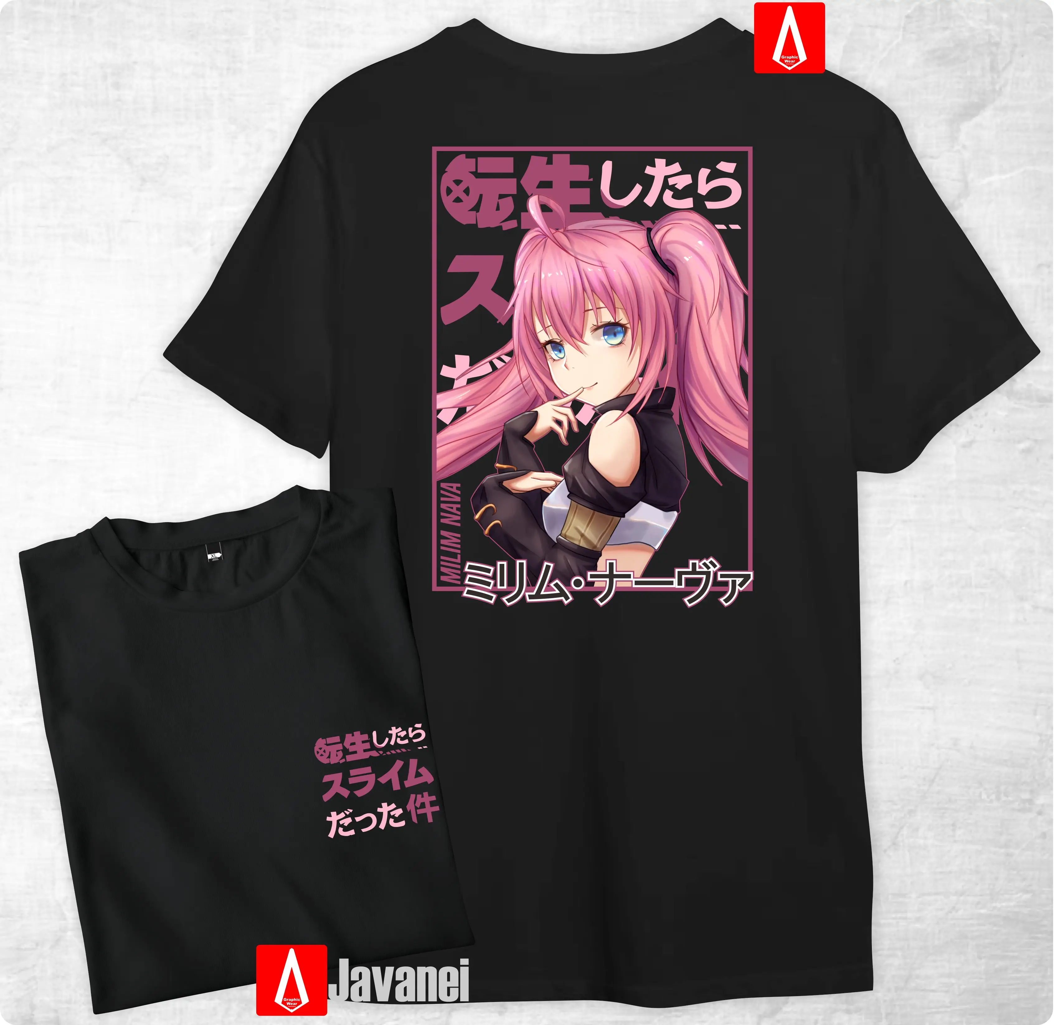 Anime milim nava datta slime ken rimuru manga wibu japan distro cotton combed 30s javanei